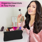 Small Makeup Bag For Purse - Black Cosmetics Bag For Women - Travel Toiletry Bag